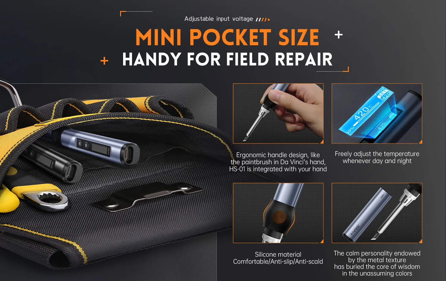 HS-01 Smart Soldering Iron 65W Adjustable Temperature Soldering Station