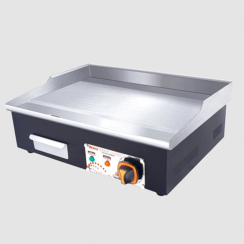 Commercial Electric Grill Skillet Stainless Steel Electric Griddle Grooved & Flat Large Hotplate Teppanyaki Grill 2