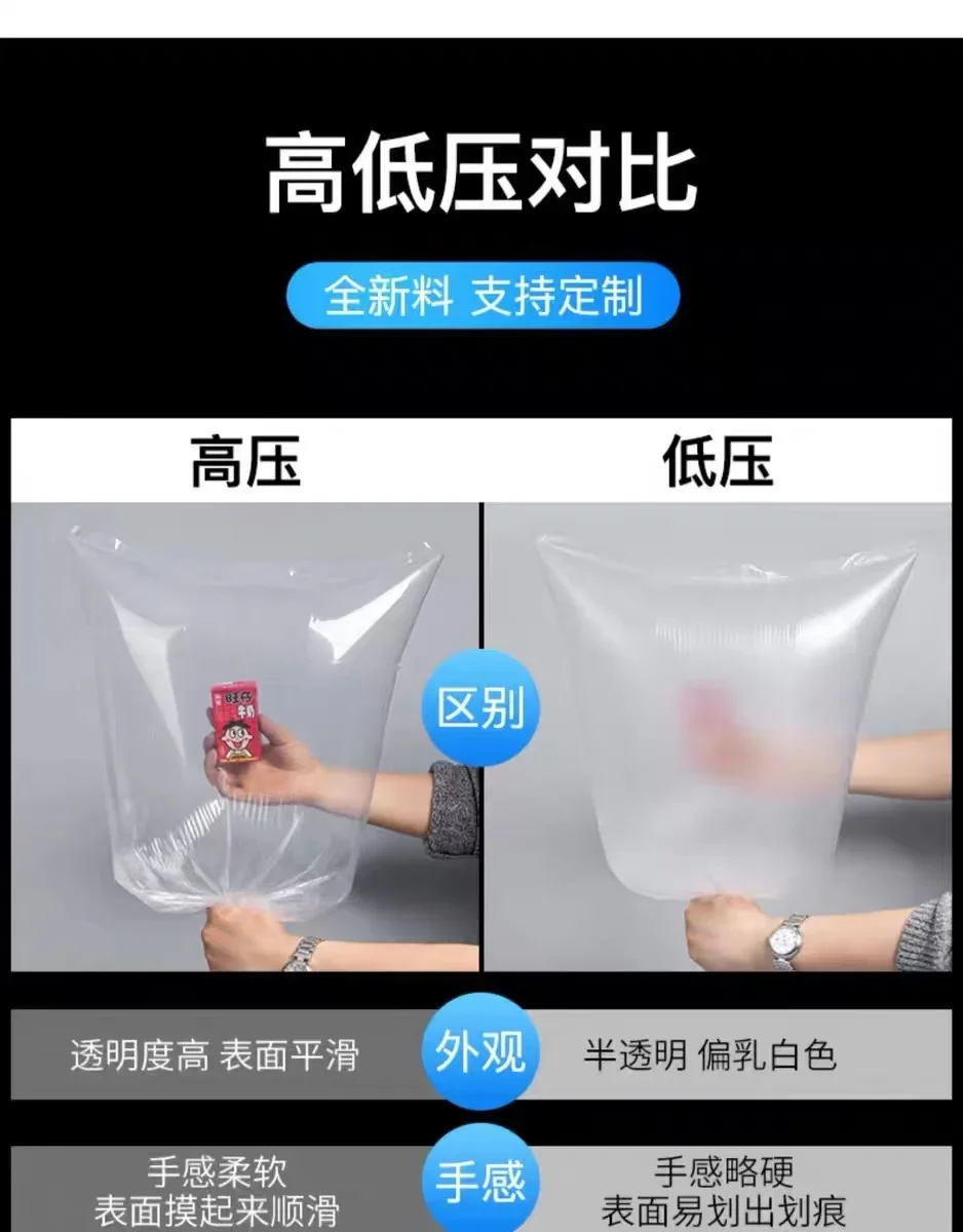100pcs 초대형 투명 내부 비닐 봉투 식품 Packag PE 저압 플랫 포켓 먼지 방습 얇은 보관 가방