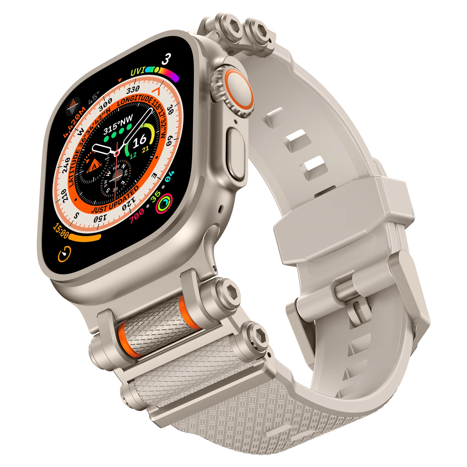Durable Metal & Rubber Strap for Smartwatch - 49mm Band Accessory Bracelet