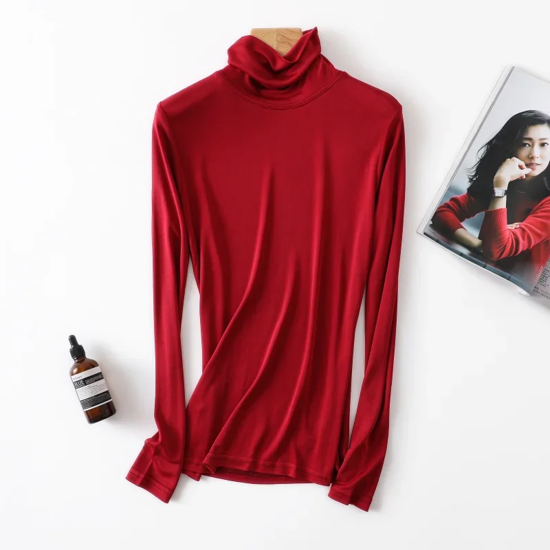 2023 Summer Women Golf Sunscreen with long sleeves and ultra-thin ice silk bottoming shirt and round neck turtleneck top