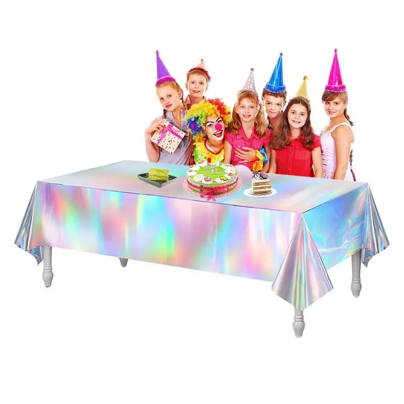 

Sequin Tablecloth Waterproof Oil Proof Cover Holographic Diss Sci-fi Colorful Laser Rainbow Indoor Outdoor Decoration Art Crafts