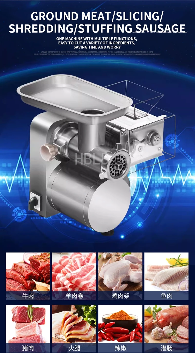 Description Picture 6 of item110V/220V Fully Automatic Meat Slicer, Electric Meat Grinder, Stainless Steel Vegetable Slicer
