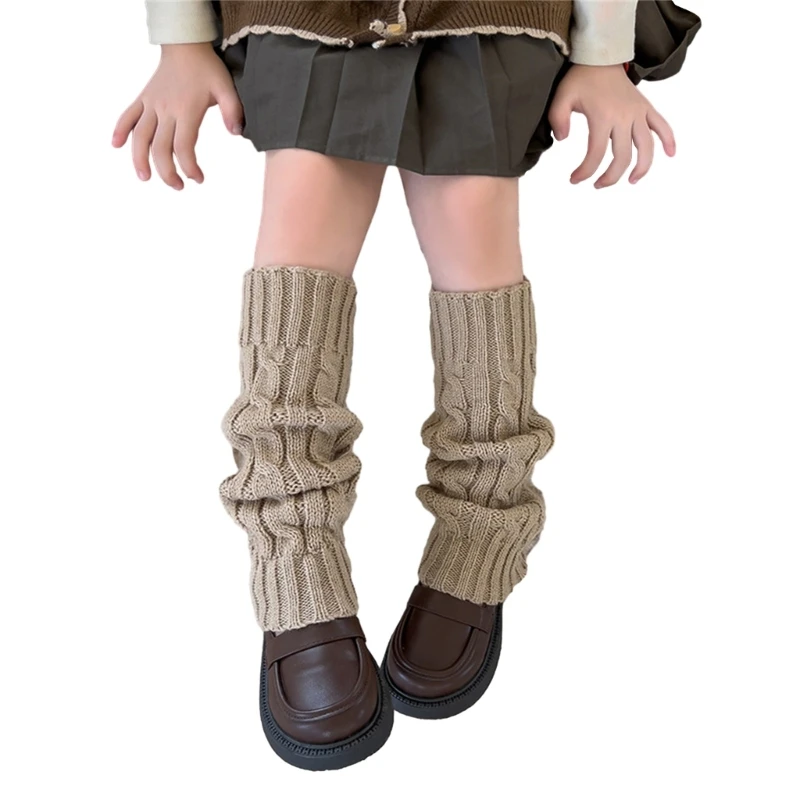 

Knit Leg Warmers for Winter Spring Korean Girls Cable Knit Slouchy Socks Long Warm Leg Covers Breathable Leggings