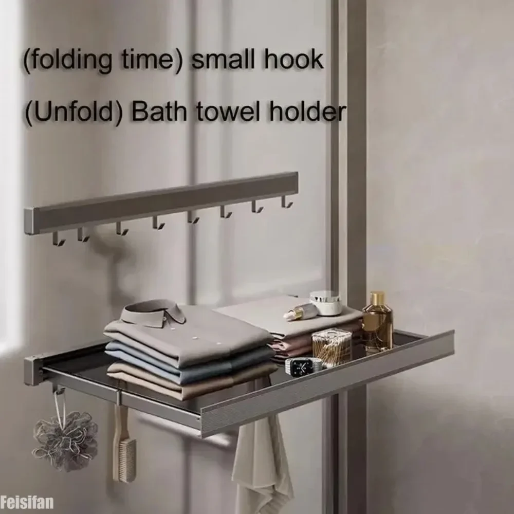 Bathroom Retractable Laundry Drying Rack Aluminum Space Saving Thicken Clothes Hanger Rack for Closet Laundry Room Home Supplies 3