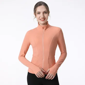 2022 New Arrivals Women Jacket Long Sleeve With Thumb Holes Workout Yoga Shirt Outdoor Running Coat Gym Sweatshirt