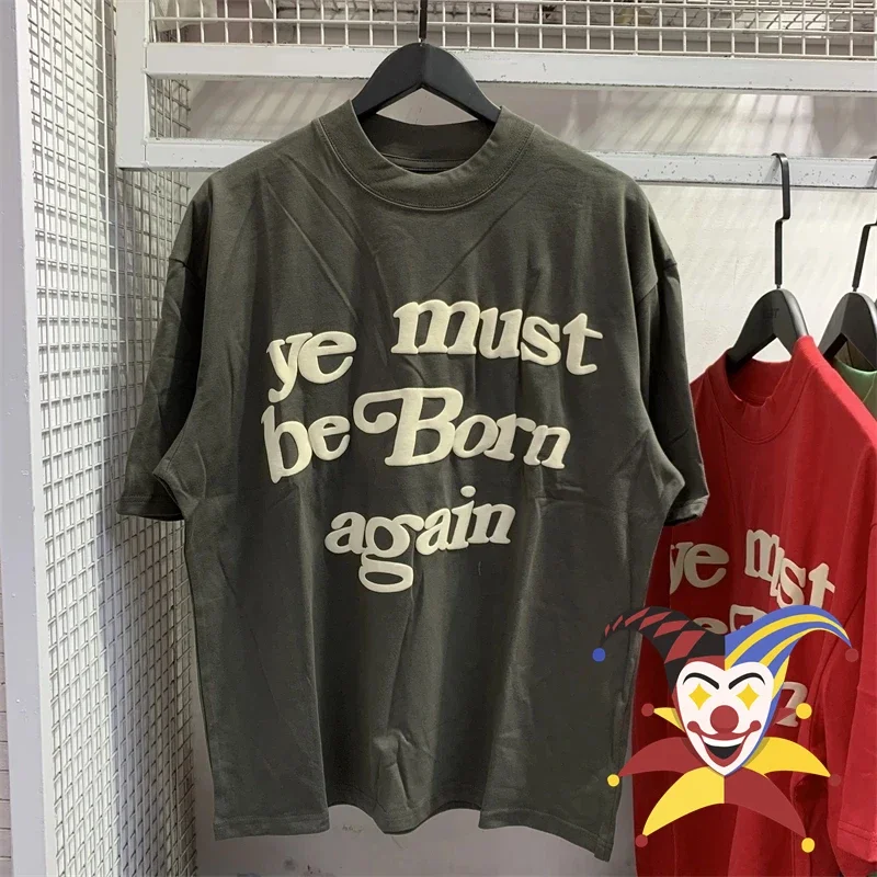 

Puff Print Ye Must Be Born Again T Shirt Men Women CPFM XYZ T-shirt Kanye West Short Sleeve Cactus Plant Flea Market Tops Tee