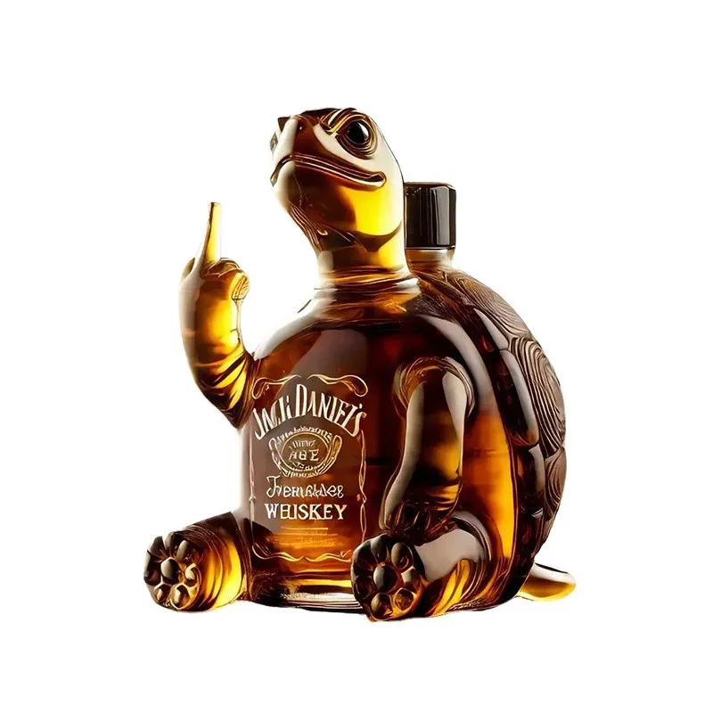 Funny Middle Finger Whiskey Glass Decanter Duck Turtle Dog 10Oz Glass Whiskey Wine Bottle Statue Decoration For Bar Office Home