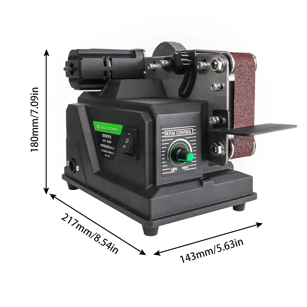 Allsome Mini Belt Sander, 180W Electric Sander with 10pcs 533*30mm Sanding Belts, Suitable for Makita 18V battery 5