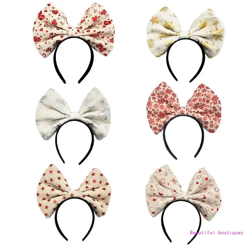 

Women Gilding Bowknot Headband Girls Makeup Hairband Daily Wear Hair Decors DropShip