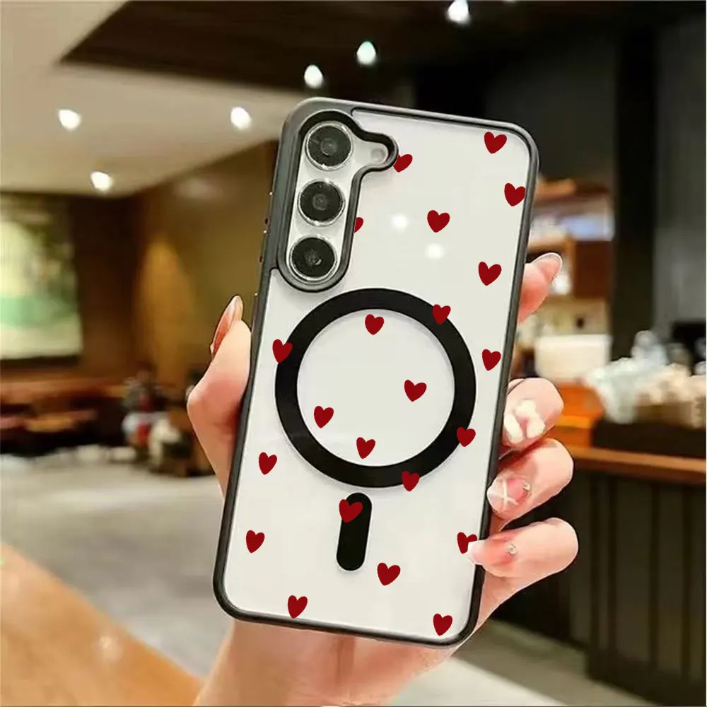 Love Bow Pattern Colorful Hyaline Magsafe Phone Case