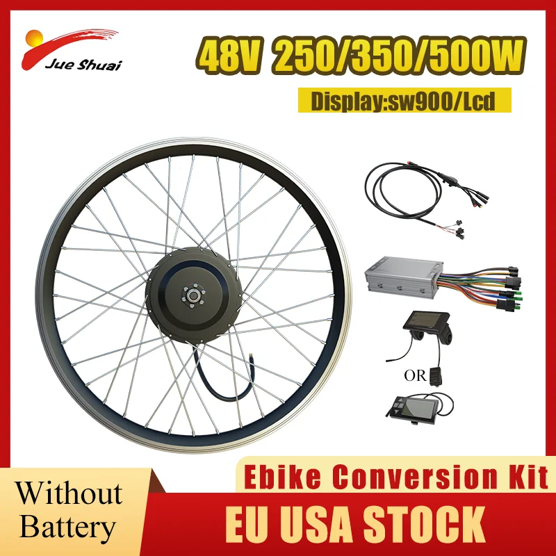 

Electric Bike Conversion Kit 48V 250W 350W 500W Wattage Ebike Conversion Kit Hub Motor Led/Lcd Display Controller Waterproof