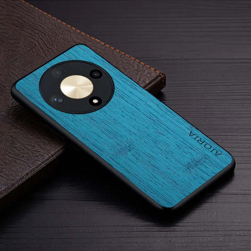 Luxury Bamboo Wood Pattern Leather Case Cover for Honor Magic 6 Lite Pro