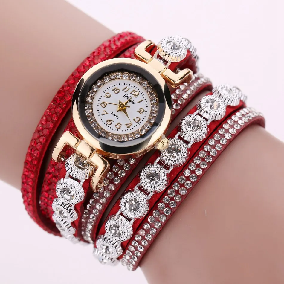 Alloy Diamond Ring Bracelet Watch Digital Face Korean Velvet Ladies Watch Quartz Women Chain Bracelet Set
