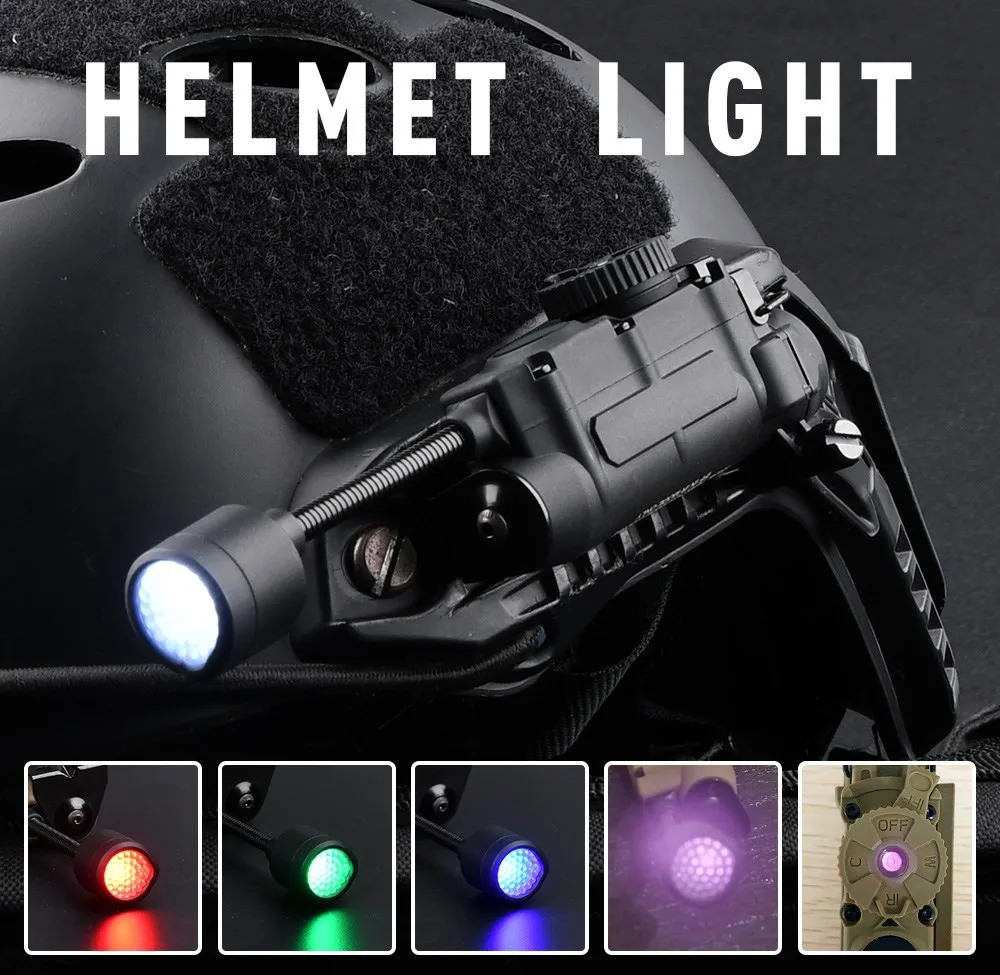 Description Picture 2 of itemWADSN Sidewinder Head Helmet Strobe Light White Red Blue Green IR Lights LED Strobe IFF Outdoor Hunting Auxiliary Scout Lamp