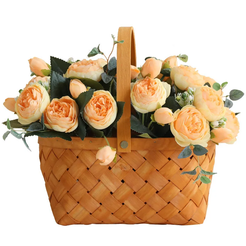 

2 Roses Bouquets Artificial Flowers Peony Wedding Bouquet DIY Valentine's Day Gift Home Office Hotel Decoration