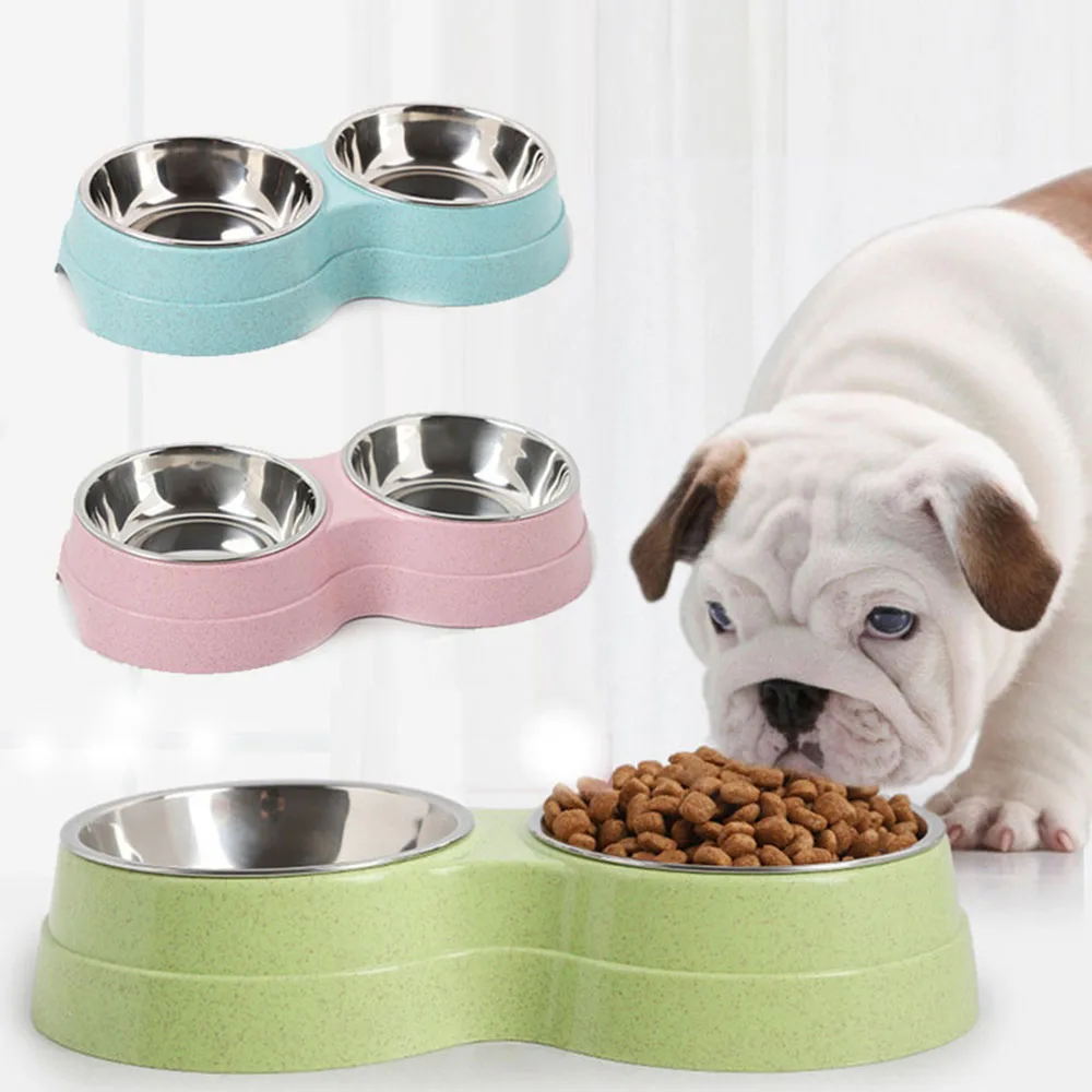 Title 10, Cat Puppy Pet Feeding Supplies Double Bowls Dog...