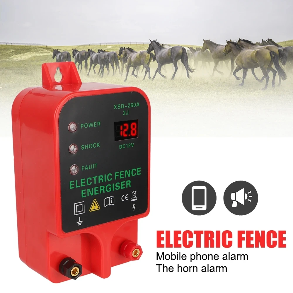 Electric Fence Energizer 10KM LCD Livestock Alarm Voltage Display