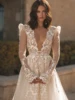 Sexy Deep V-neck Backless Wedding Dress Classic Lace Appliques Bride Robe 2025 A-line Long Bridal Gown Customized Robe De Mariée 2
