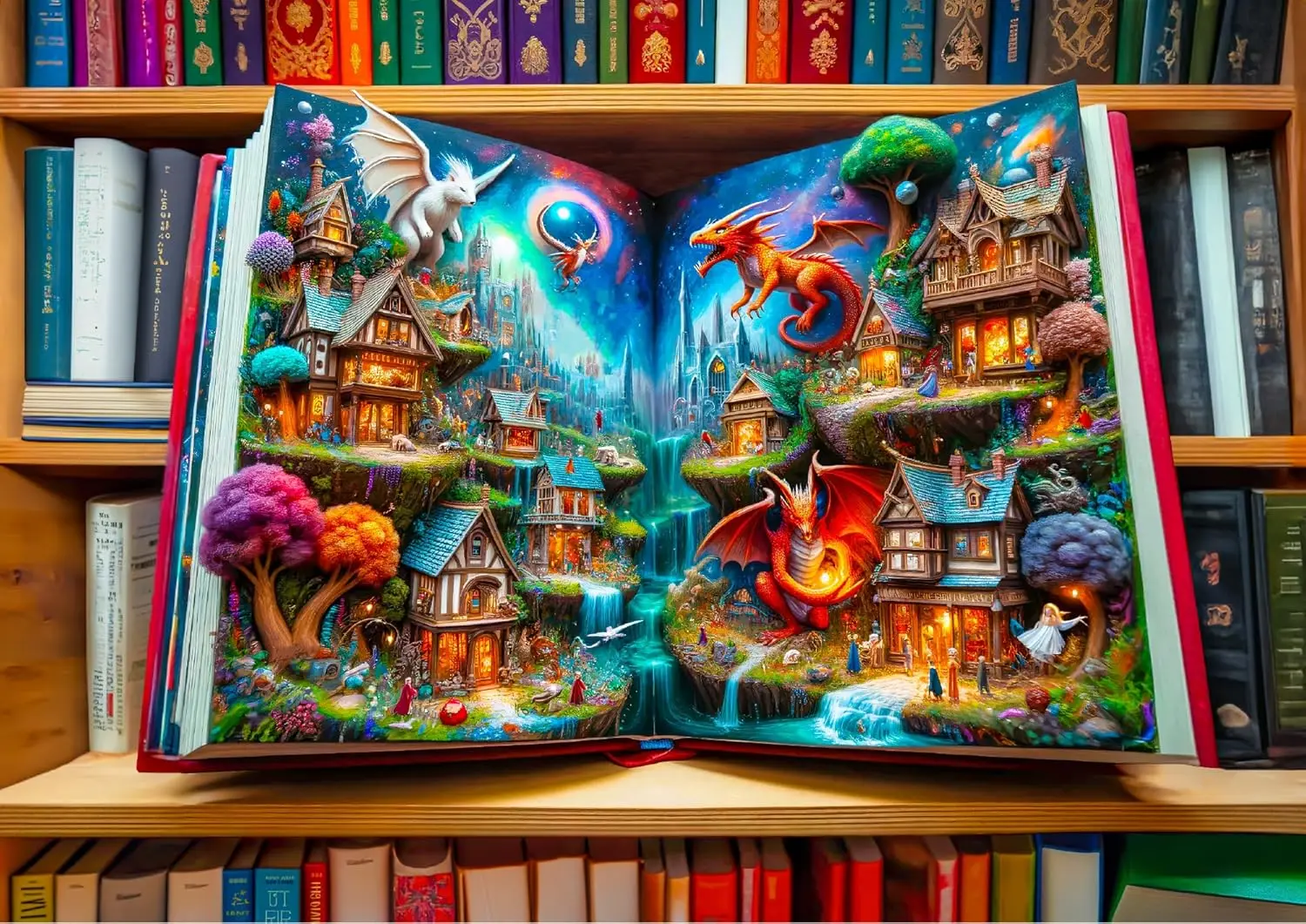 City Enchanted Tales Jigsaw Puzzle 300/500/1000 Pieces Adult Games Family Fun Decompression Toy Children's Educational Gift