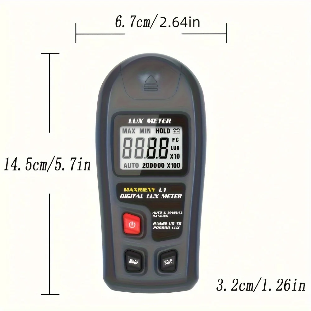 BSIDE Portable Digital Lux Meter 0~200,000lux LCD Lux / FC thumbnail 7