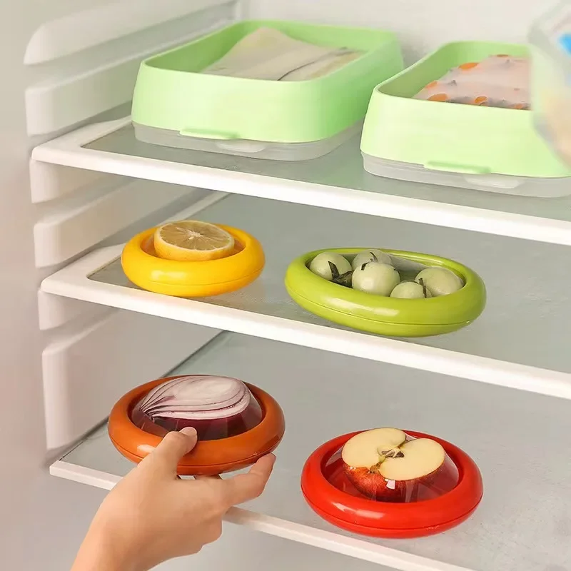 4pcs Innovative Gadgets Storage Keeper Reusable Containers Avocado Onion Lemon Tomato Saver Food Huggers Fresh Stretch Pod