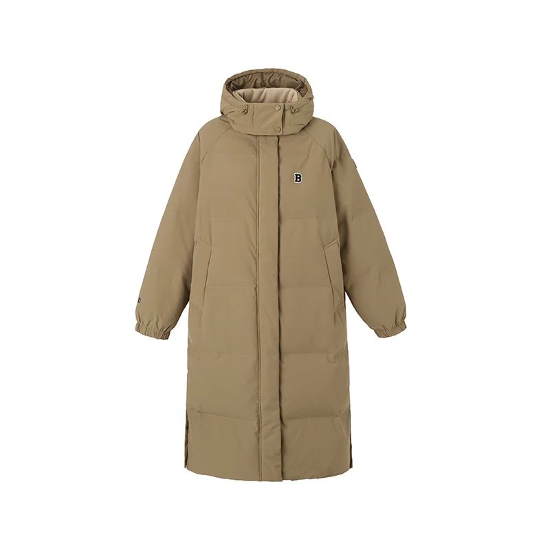 

Winter Wind-Proof and Cold Protection Hooded Solid Color Long down Jacket White Duck down for Women