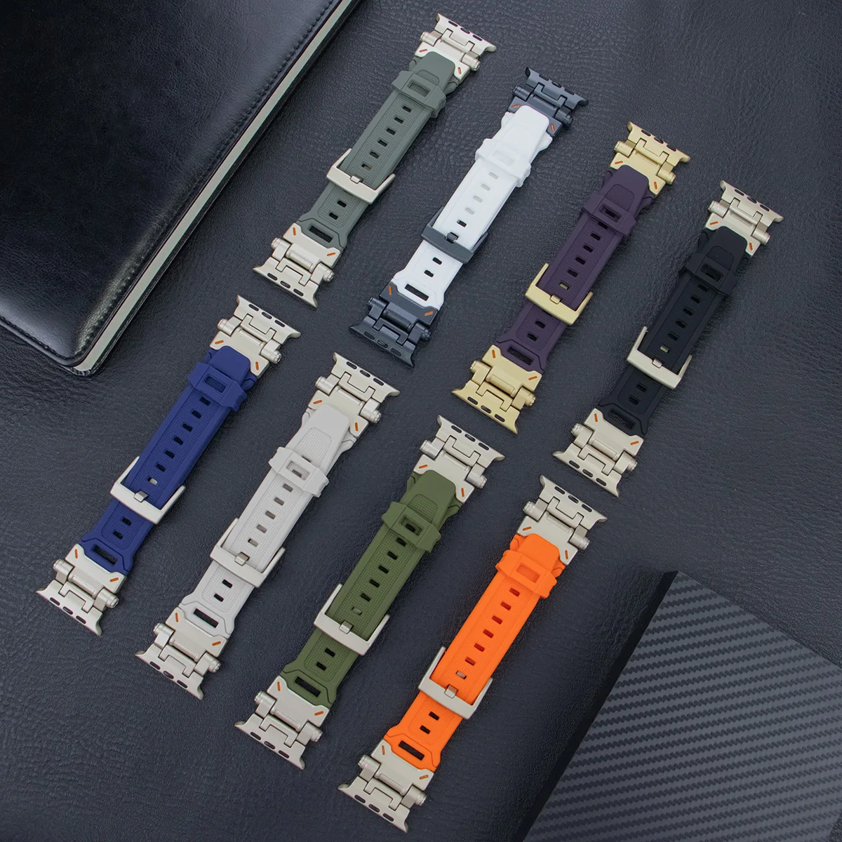 Titanium Color Silicone Sports Watch Band