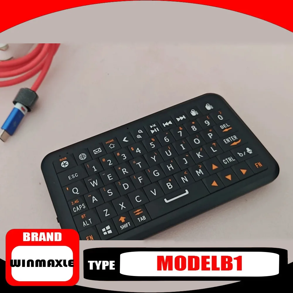 Winmaxle B1 미니 무선 블루투스 키보드 2.4G RGB 백라이트 휴대용 Type-C 썸 키패드 핸드헬드 다중 장치 호환