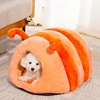 Cute Pet Nest Warm Soft Plush Cat Bed Cartoon Caterpillar Warm Thick Dog House Cat House Foldable Washable Pet Supplies Cat Tent 2