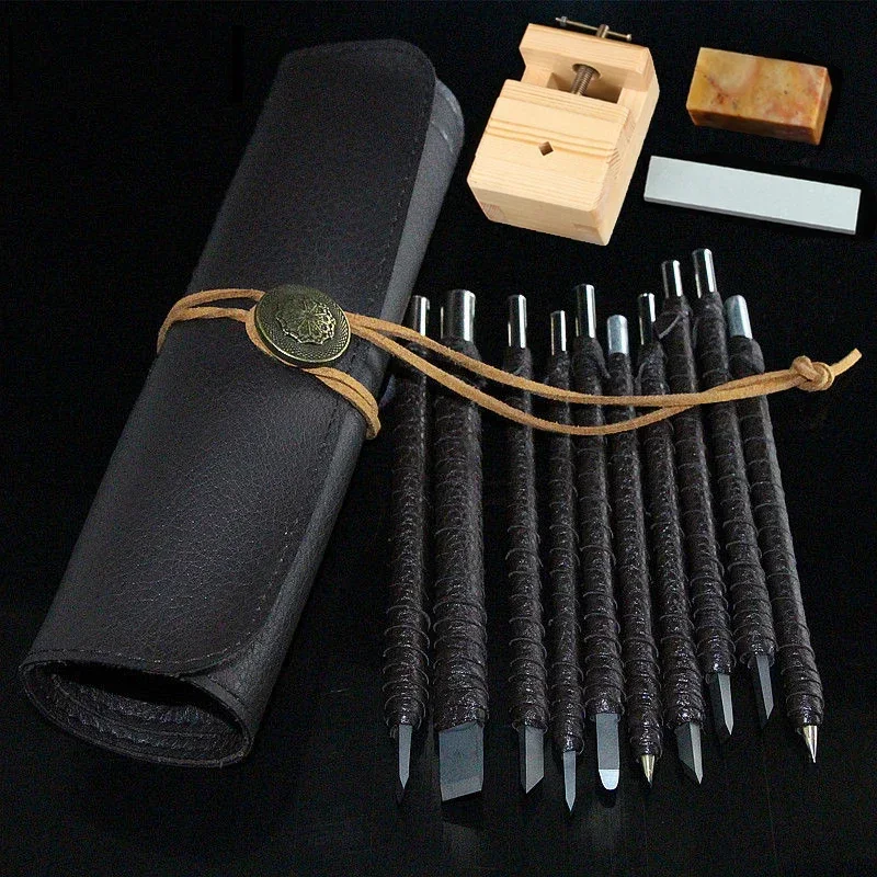 Professional Seal Carving Tool Tungsten Steel Carving Knife Stone Seal Chisel Set DIY Engraving Woodworking Hand Tools wood carving chisels,carving chisels