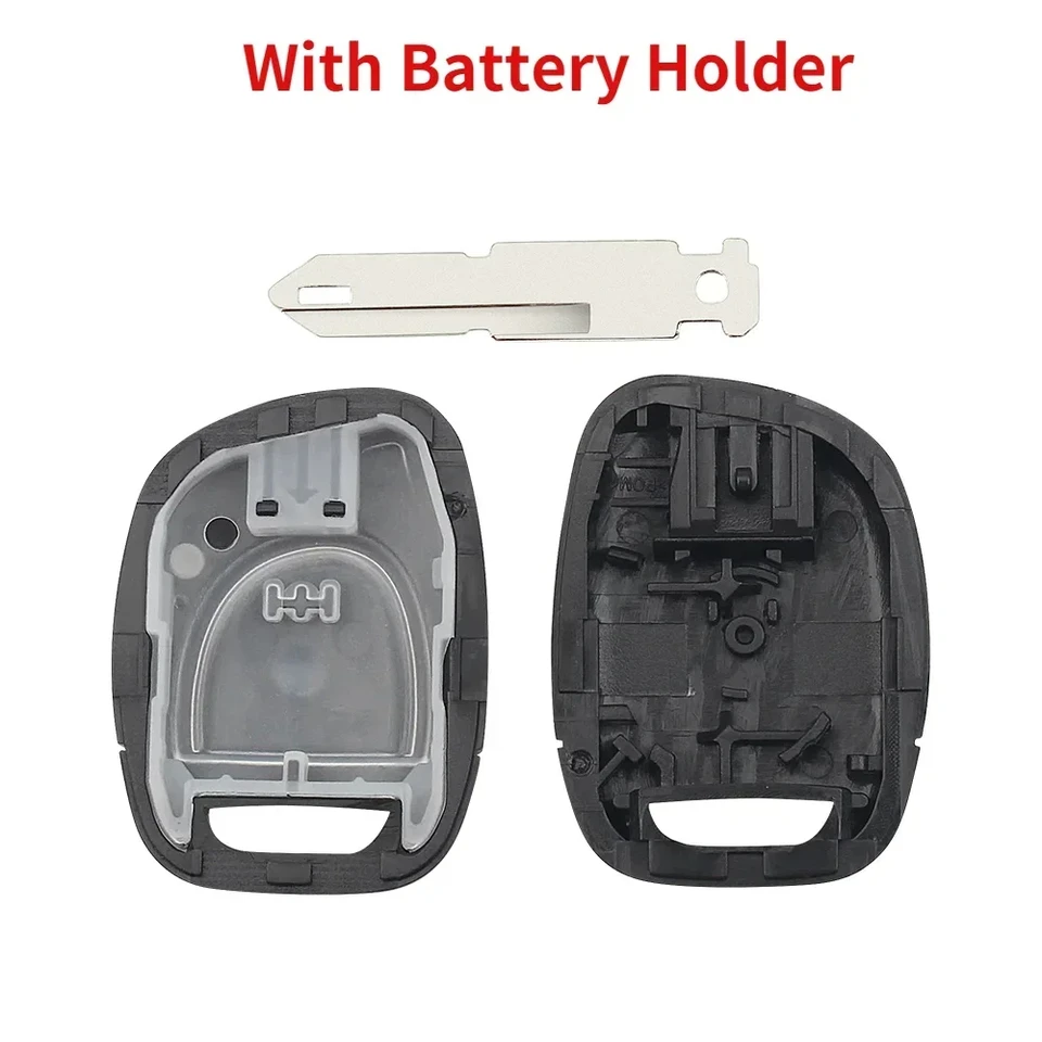 2 Custodie Chiave Auto Con Lama HU100 Non Tagliata - Compatibile Renault Kangoo, Clio, Twingo, Laguna (1 Pulsante) - 2