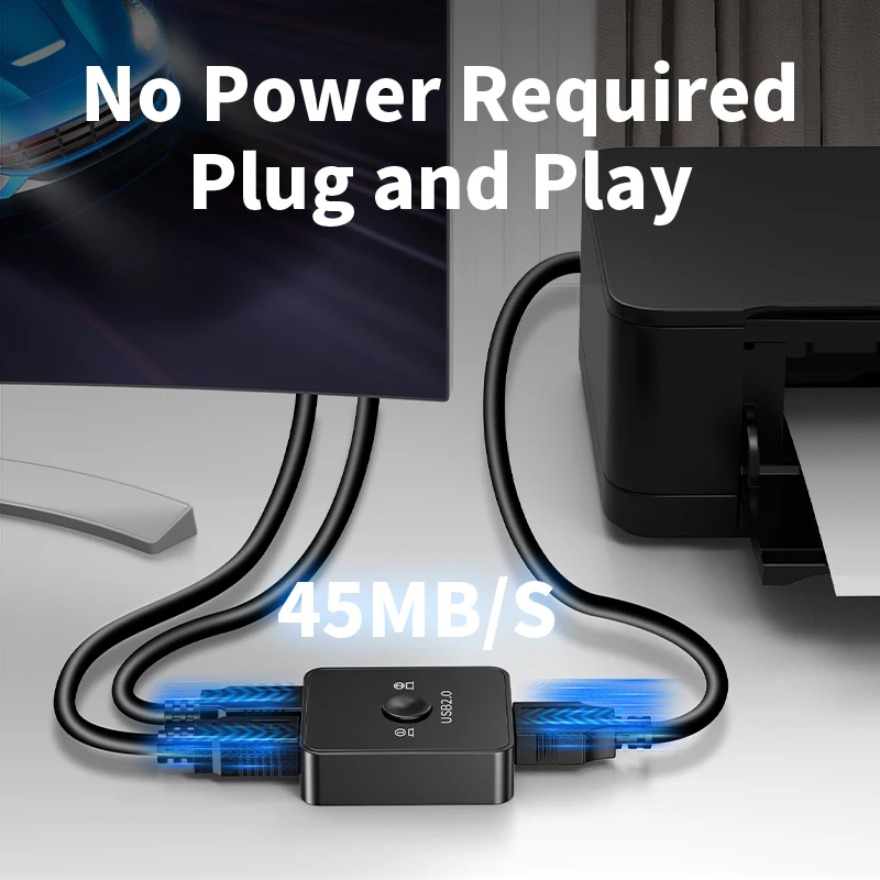 Unnlink Interruptor de Impressora Usb em para Fora Computadores Compartilhar Impressora Udisk Mouse Teclado Disco Rígido - Imagem 3