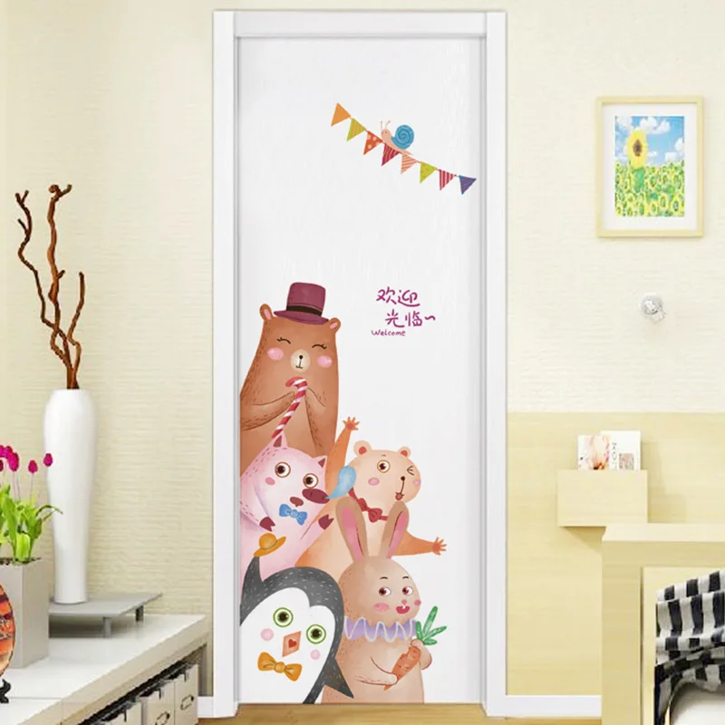 Compre Pegatinas Decorativas De Pared Para Niños, Puertas De Animales,  Porche, Dormitorio, Jardín De Infantes y Pegatina De Pared de China por 0.8  USD