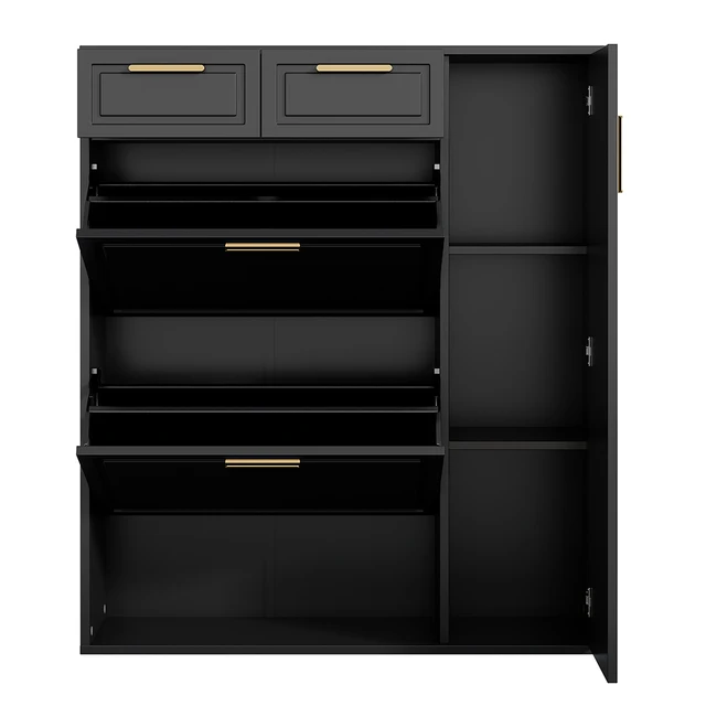 KOMHTOM Modern shoe cabinet with adjustable shelves
