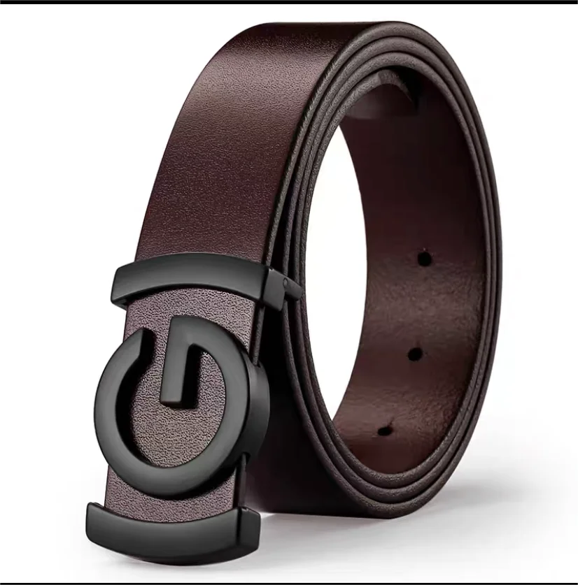 Work Men belt Genuine Leather Male Belt Metal Alloy Buckle Brand Luxury Design Waist Strap Belts for Men jeans leather belt