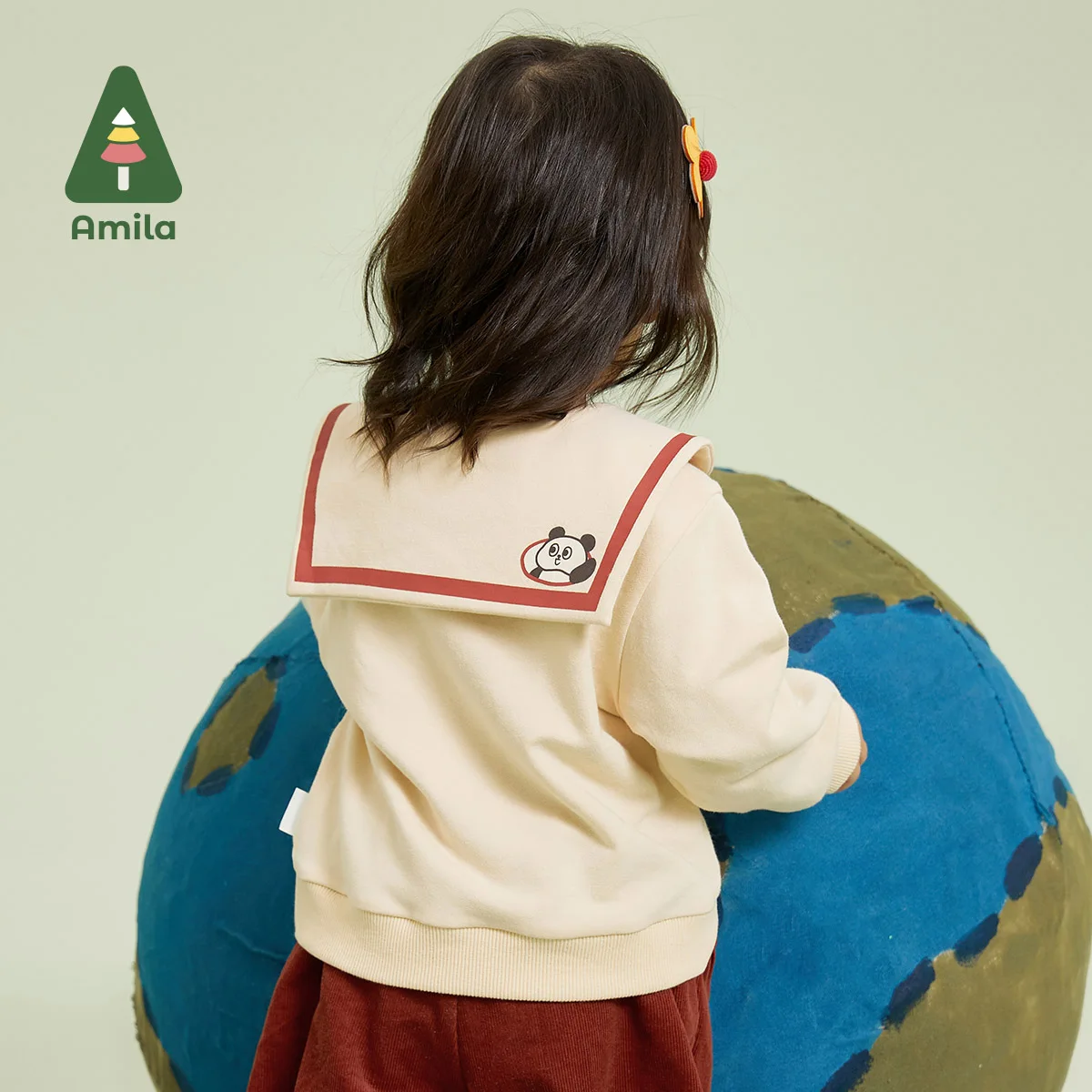 Baby Autumn New Naval Leader Printing Warmth Cotton Comfort Hoodie for Girls Fashion Cartoon Children Clothes Amila