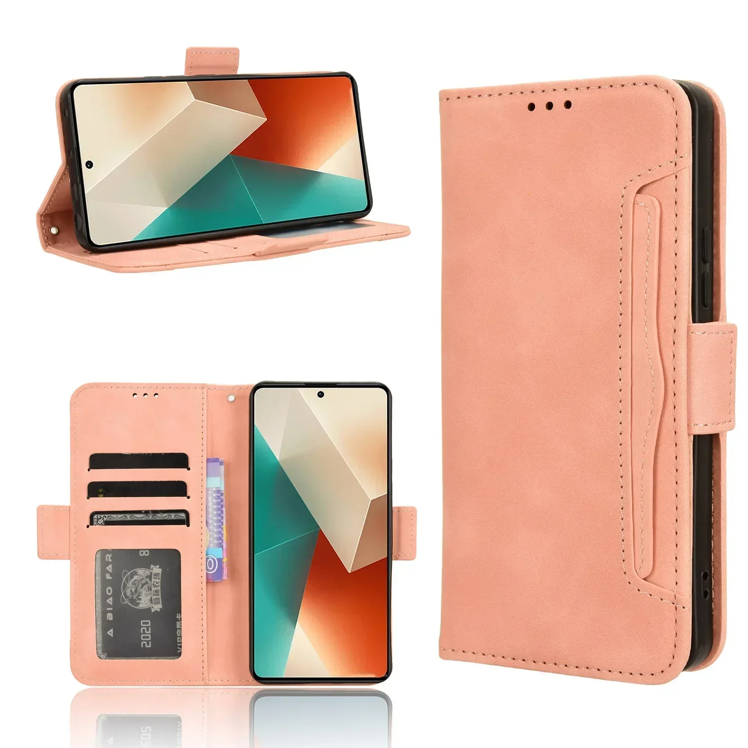 Luxury Leather Flip Wallet Case - Magnetic Full Cover and Book Holder