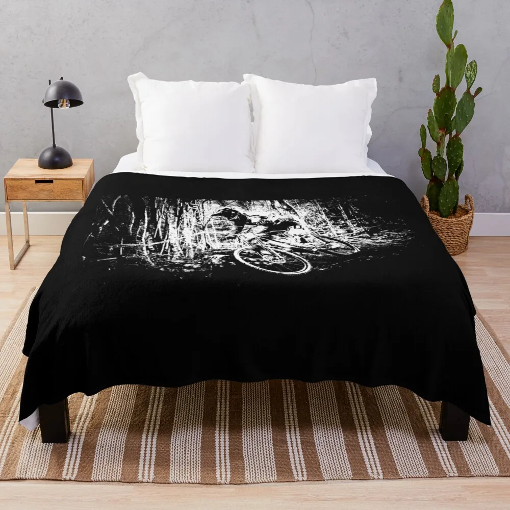 

downhill mountain biking Throw Blanket Soft Luxury Thicken Luxury St Blankets