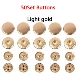 Premium Leather Snap Fasteners Kit with Installation Tools for DIY Projects (50 Sets) (50Set Light gold)