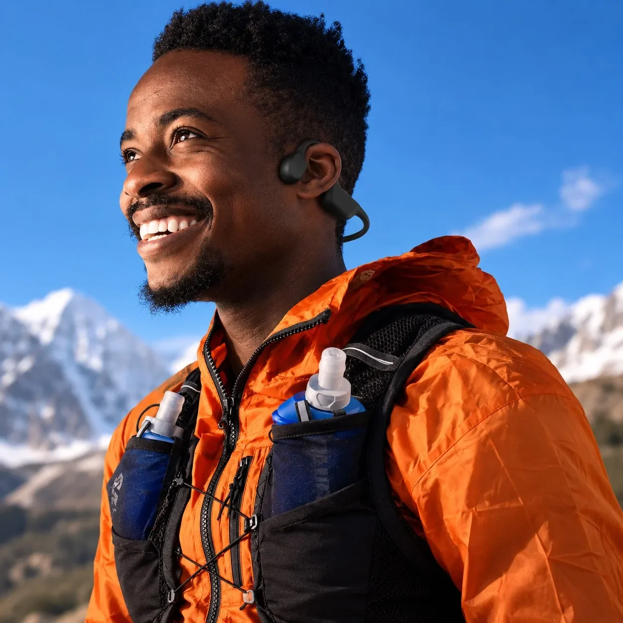 Cuffie Open-Ear Bluetooth 6.0 a Conduzione Aerea, Auricolari Wireless Impermeabili IP55 con Microfono a Cancellazione del Rumore per Corsa, Ciclismo e Viaggi - immagine 4