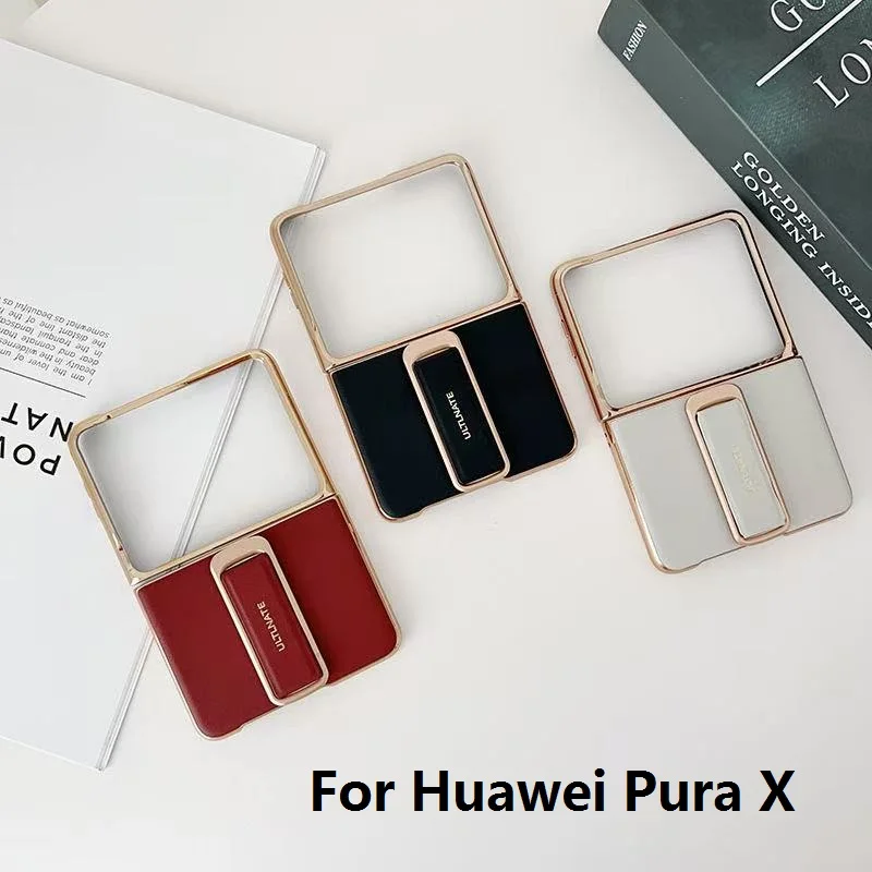 Luxurious Genuine Leather Case with Wrist Strap & Rotating Bracket