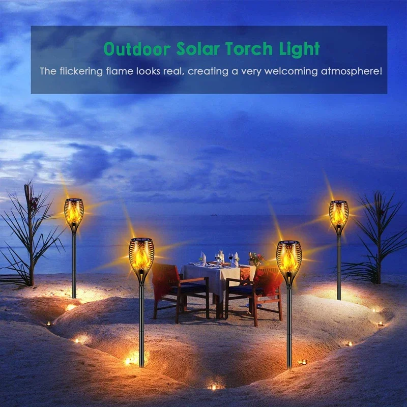 Solar LED lights 96 LED Outdoor solar torch lights Waterproof Garden patio Flickering dancing flame lamp