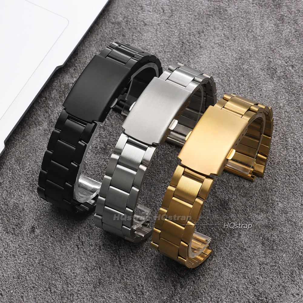 Slim 18mm Stainless Steel Metal Watchband Bracelet