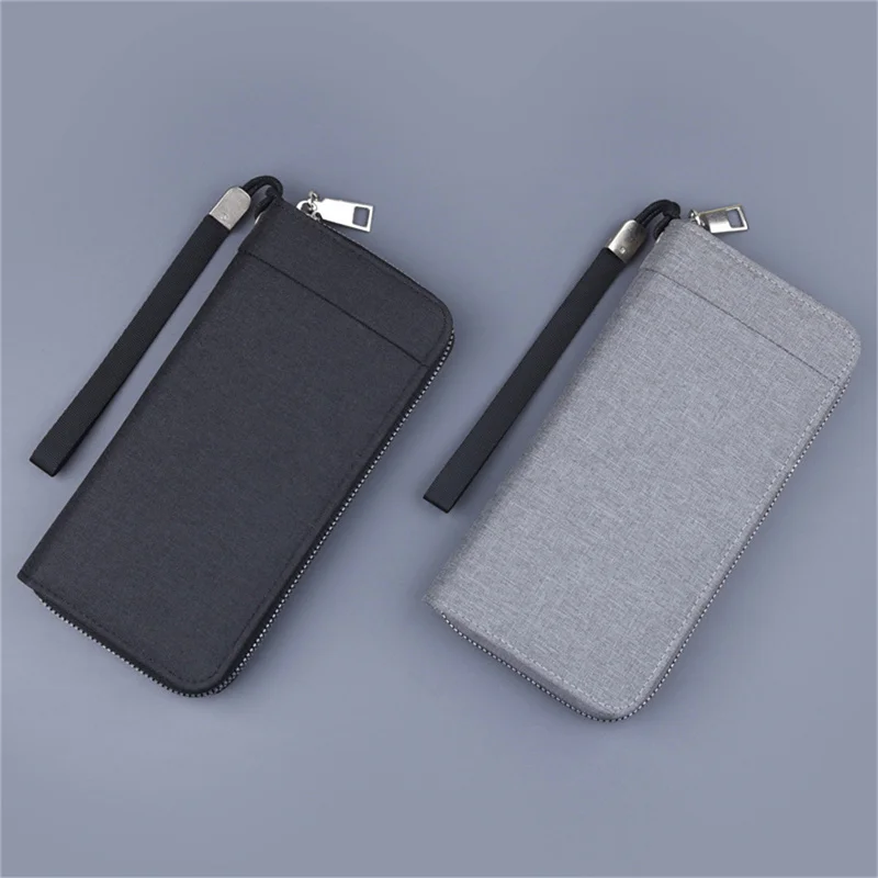 

2024 New Canvas Long Wallet Zipper Solid Color Men Open Purse Multiple Card Slots Clutch Bag Purses Handbag For Man