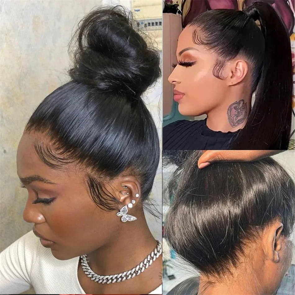 Full Lace Wig Human Hair Brazilian Straight Transparent Lace Wigs For Black Women Preplucked Remy 100% human hair wigs On Sale