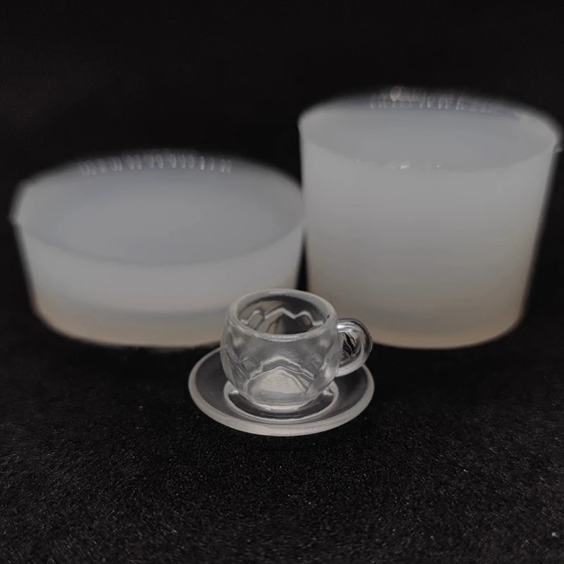 1 Set Dollhouse Miniature Tea Cup Silicone Mold UV Epoxy Turnover Food And Play Bowl Mold Doll Accessories Toy Scene Decoration
