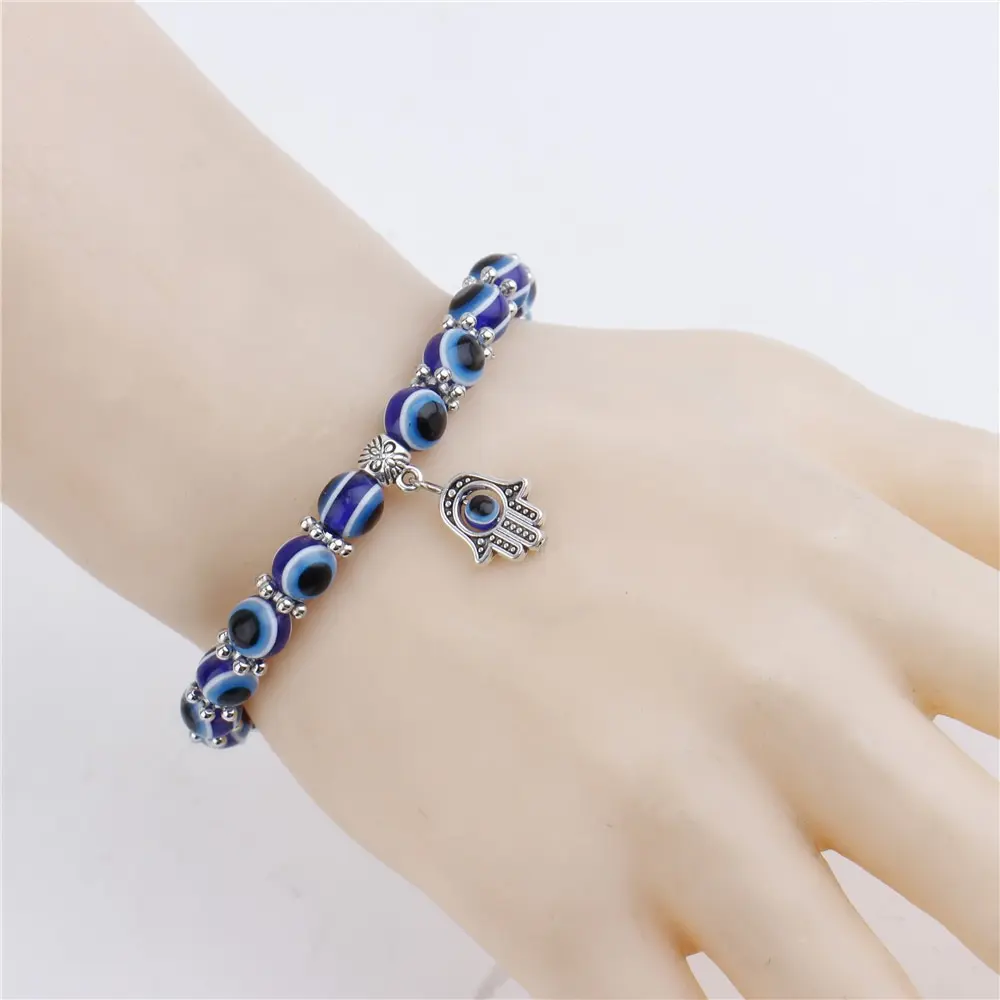 Resin Bracelet Blue Eye Resin Temperament Casual Hip Hop Fatima Palm Devil Eyeball Party Date