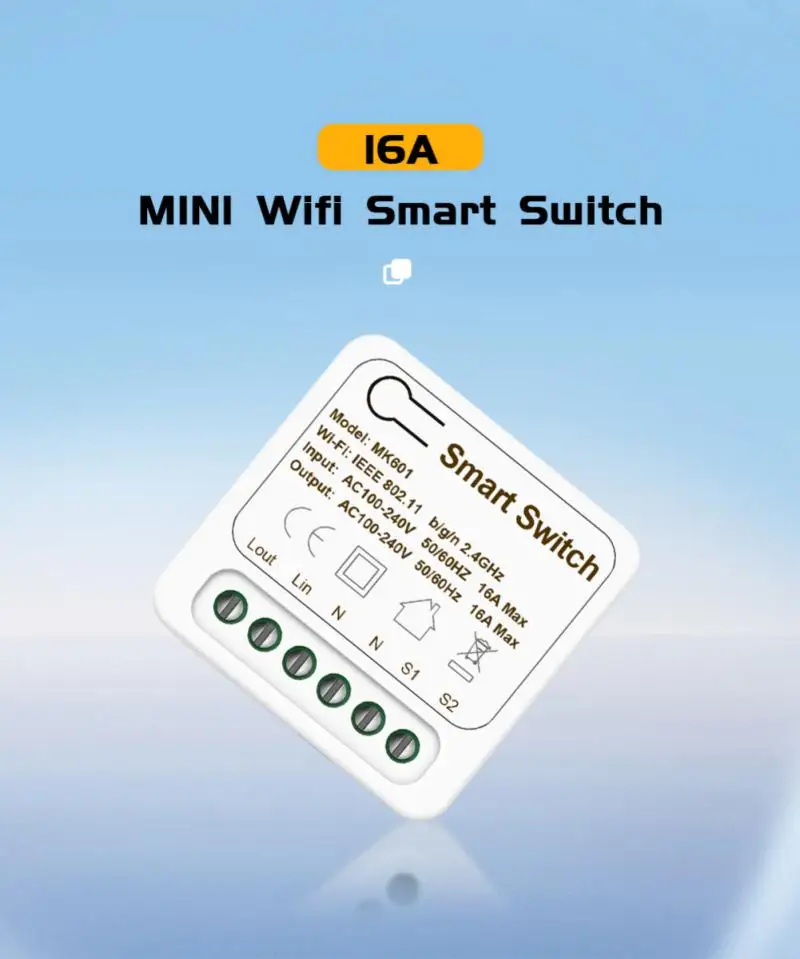 16A MINI Wifi Smart Switch Supporte 2-way Control Timer Wireless Switches Smart  Automation Compatible With Tuya Alexa Google