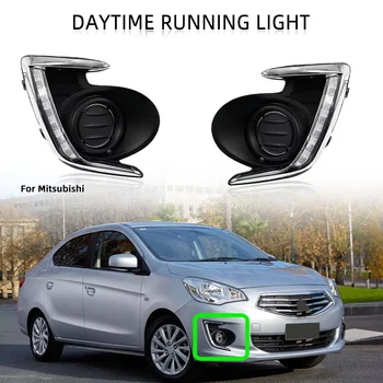 Front Bumper Fog Lights for Mitsubishi Attrage Mirage G4 2012-2017 Headlight Fog Lamp Turn Signal Daytime Running Lights Parts 1
